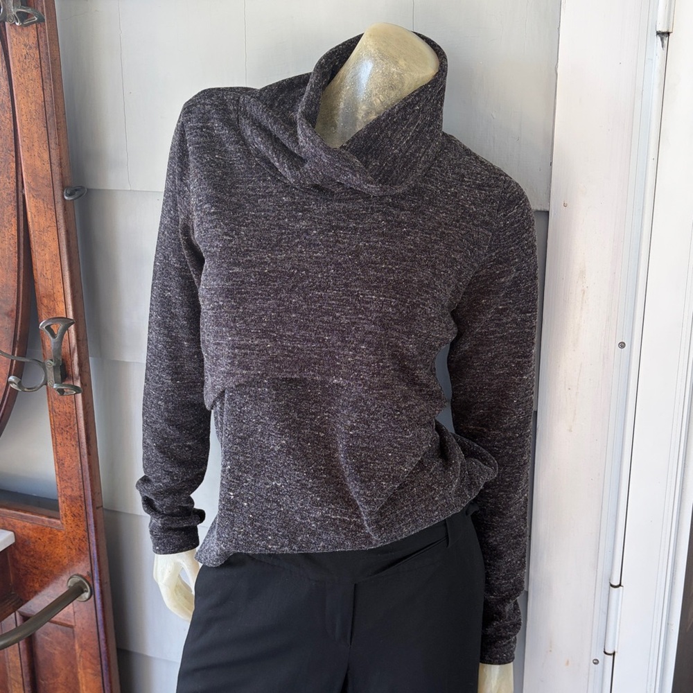 RSVD: Cabi “Glee” Two-Layer Charcoal Cowlneck Sweater over Tank Top